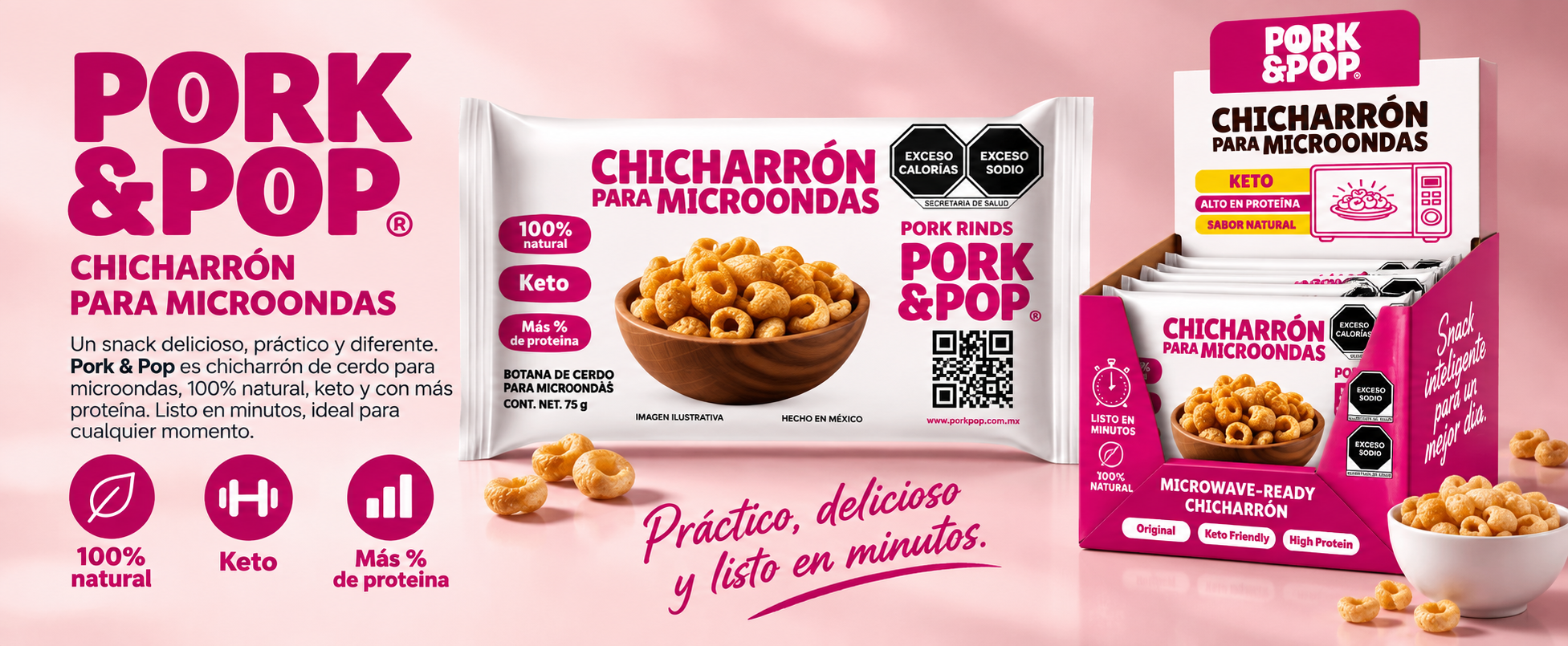 Pork & Pop, chicharrón para microondas
